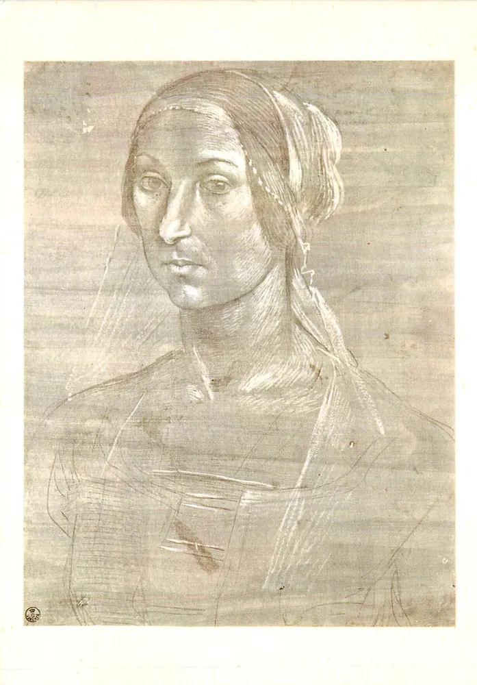 Retrato de mulher — desenho a lápis — editor não identificado - Frente