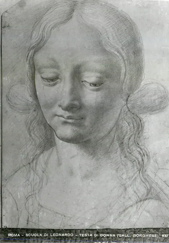 Roma - Escola de Leonardo - Cabeça de mulher (Gall. Borghese) 937 - Frente