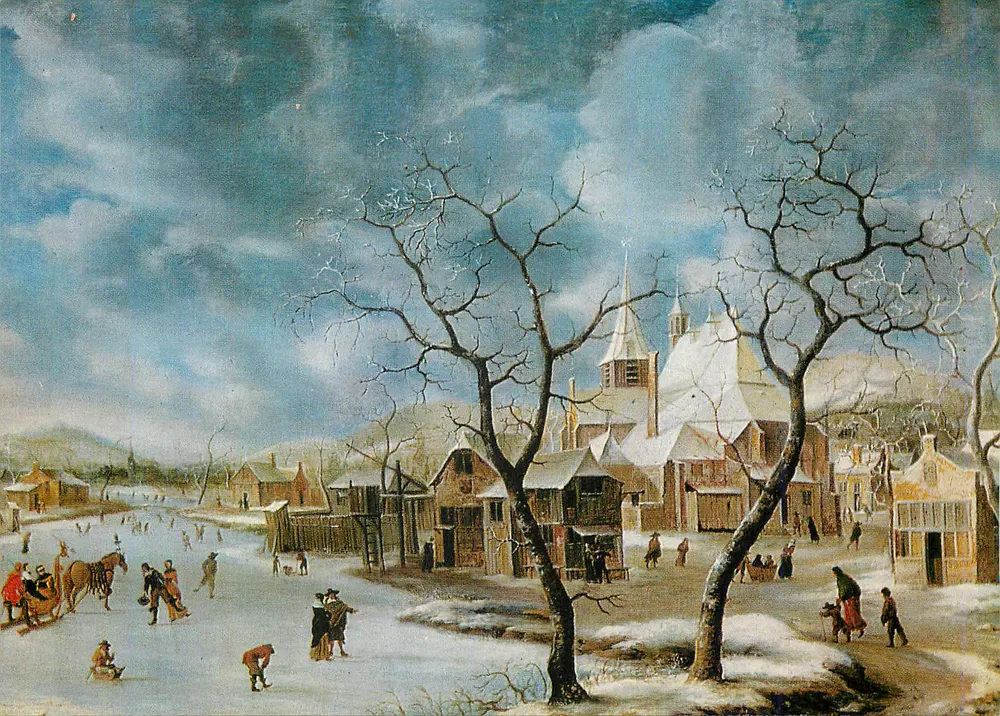 Winterlandschaft mit Schlitten — unbekannter Verlag, Seriennummer nicht sichtbar - Vorderseite