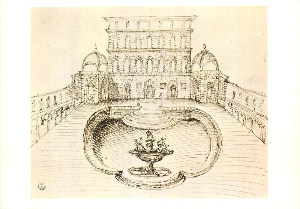 Piazza del Campo — vista arquitetônica — gravura ou desenho antigo - Frente