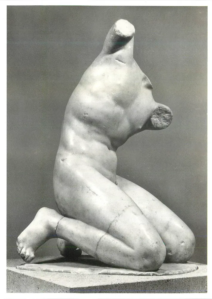Nude Seated Sculpture — Detail of the Head and Torso — Musée du Louvre - Front
