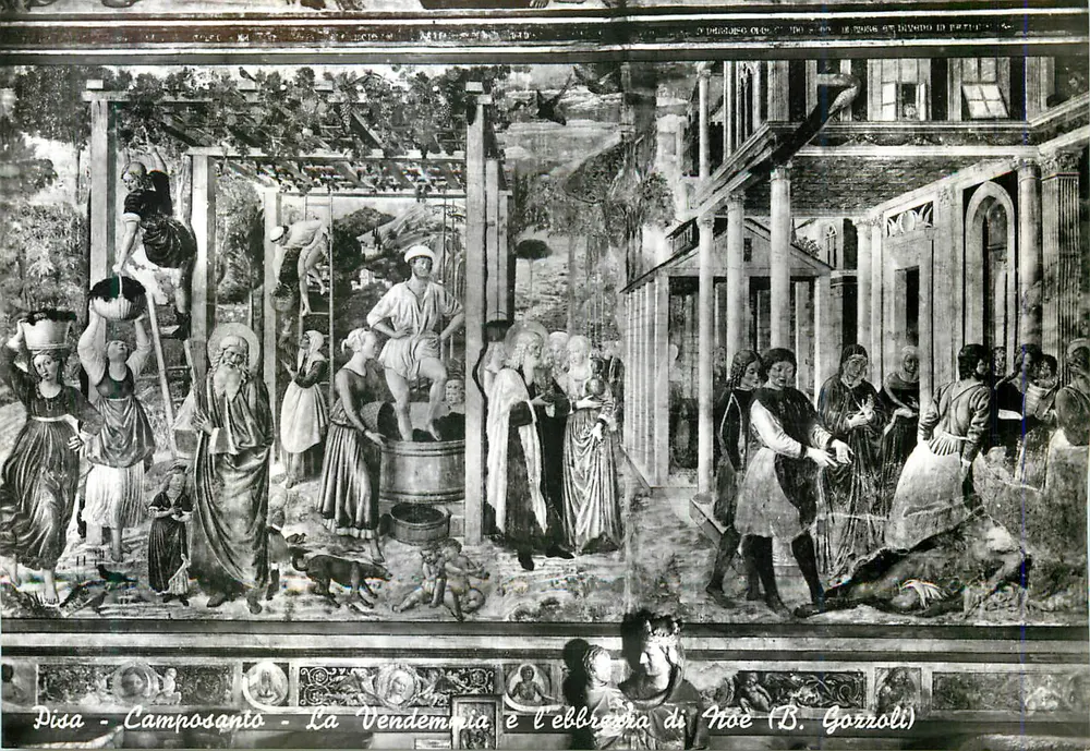 Pisa - Camposanto - Die Weinlese und die Trunkenheit von Ittâe (B. Gorzoli) - Vorderseite