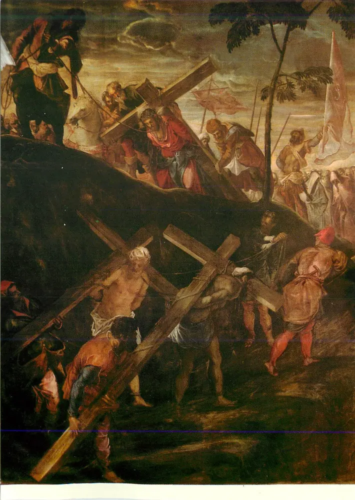 A Paixão de Jesus — Procissão para o Calvário — pintura religiosa - Frente