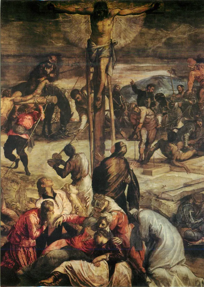 Crucifixione — scena drammatica — editore e numero di serie non leggibili - Recto