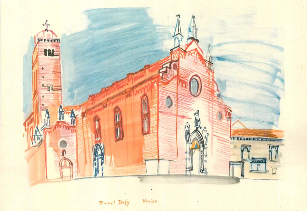 Igreja de Veneza — desenho aquarelado — Raoul Dufy - Frente