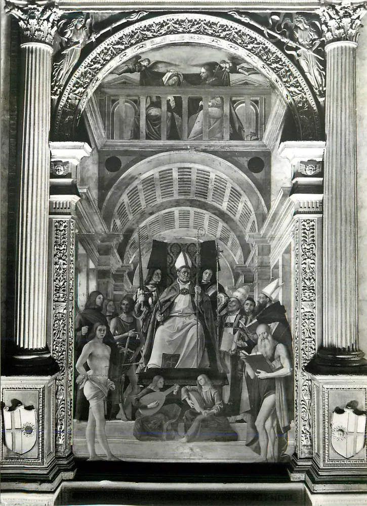 Pietro di Giovanni d'Antonio — Altarpiece depicting a bishop enthroned — Éditeur non visible - Recto