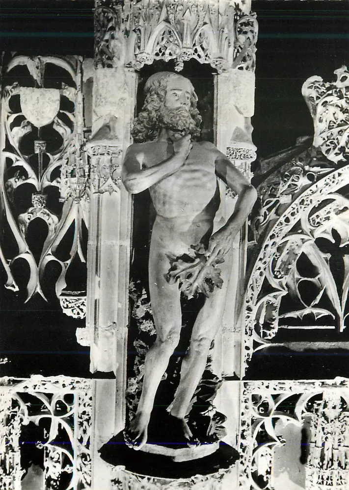Statue de Adam dans un retable gothique — éditeur inconnu, n° de série non lisible - Recto