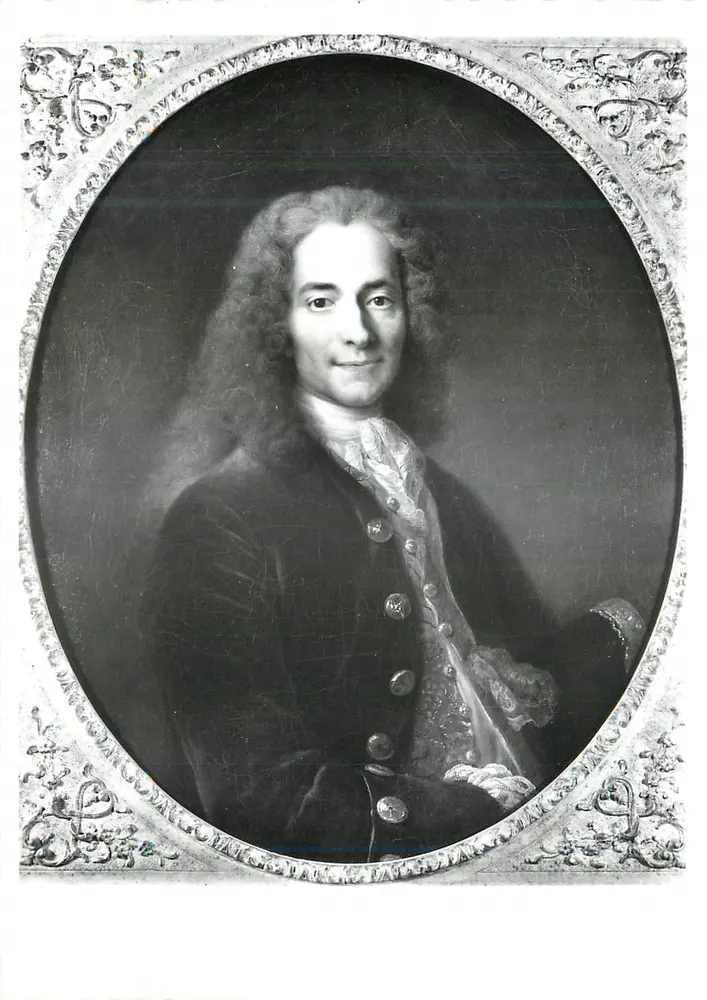 Retrato de um homem em traje do século XVIII — gravura em papel — sem editor ou número visível - Frente