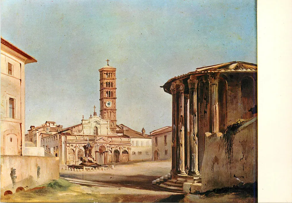 Piazza del Popolo in Rom — historische Ansicht — unbekannter Verlag - Vorderseite