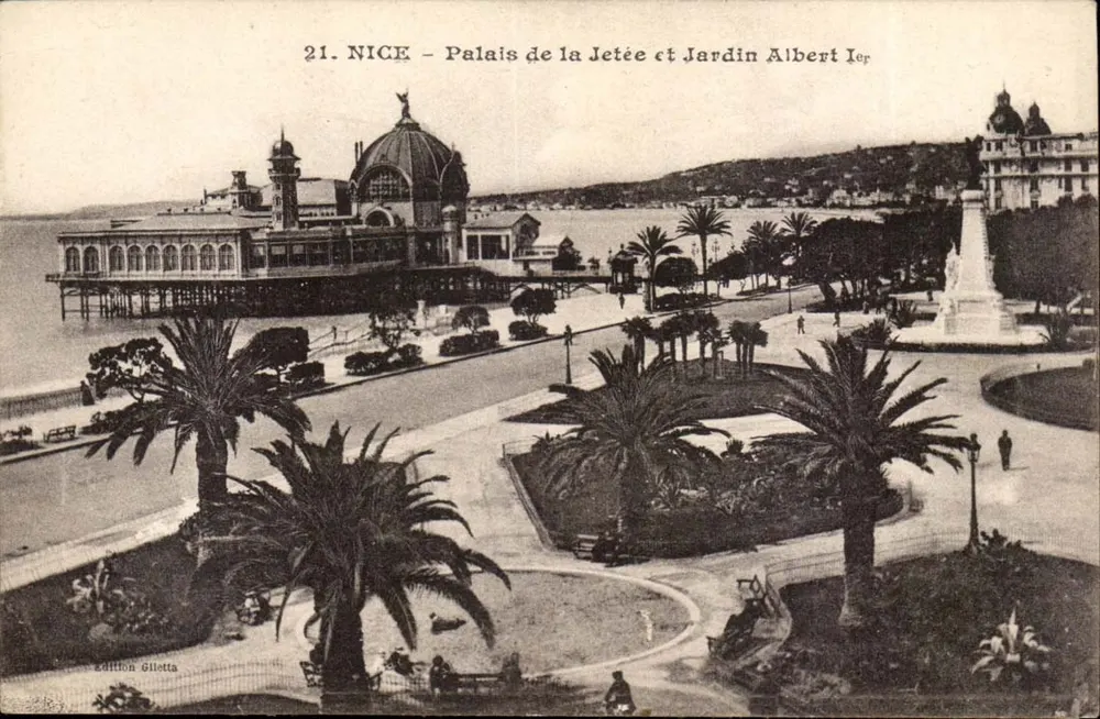 Nice - Palácio da Jetée e Jardim Albert Ier — Edição Gilletta, n°21 - Frente