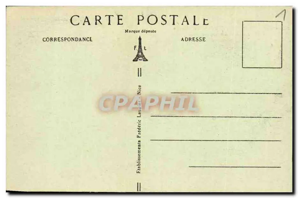 Nice (A.-M.) — Ansicht des Palastes der Mittelmeeres und der Promenade des Anglais. FL. — Nr. 1066 - Rückseite