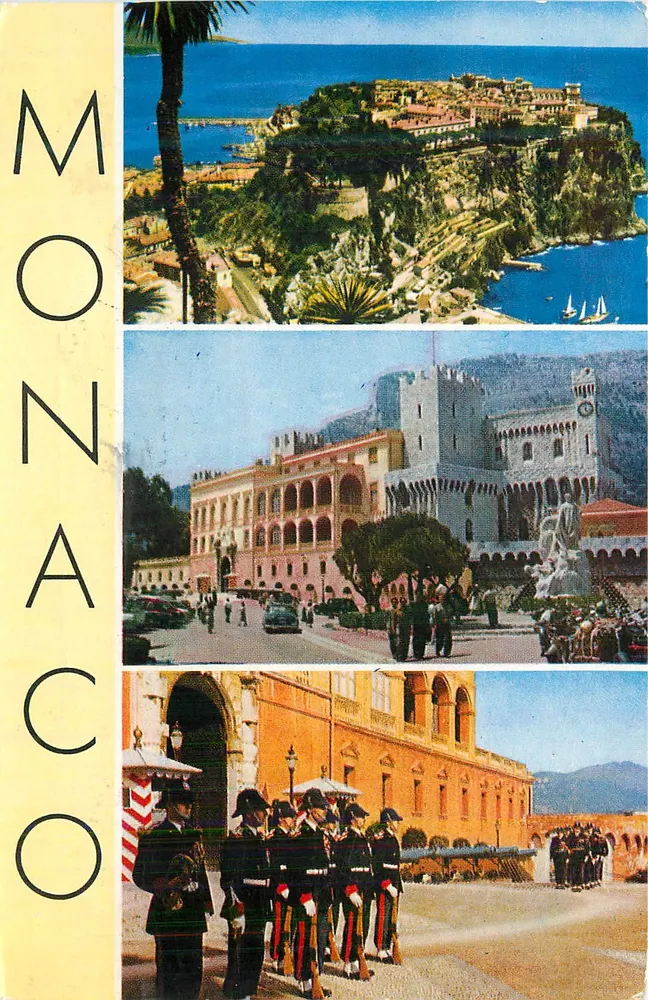Mônaco — Vista panorâmica, Palácio Real, Guarda de Honra — Editor não visível - Frente