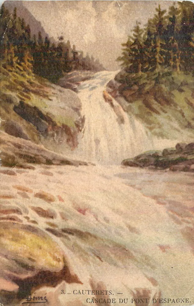 Cauterets — Cascata do Ponte da Espanha — Henne, n°3 - Frente