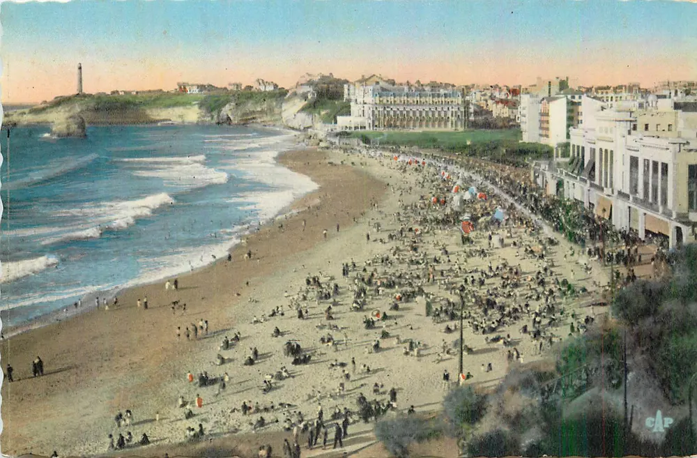Praia de Biarritz — vista panorâmica — editor CAP, número de série não visível - Frente