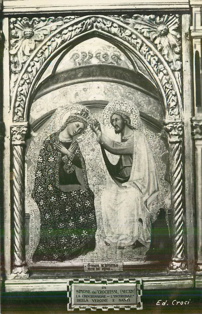 A Cruz e a Virgem — Simone da Croci (século XIV) — Ed. Croci, n° 474 - Frente