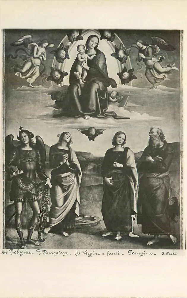 Bologna - Pinacoteca - Die Jungfrau und Heilige - Perugino - 3. Croci - Vorderseite