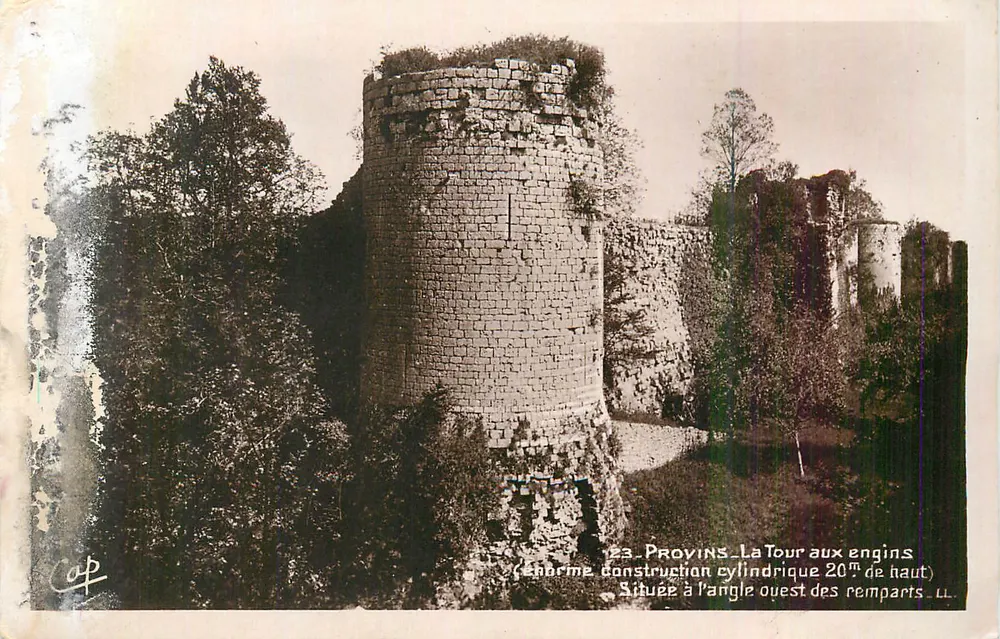 Provins — La Tour aux engins (tour cylindrique 20 m de haut) — éditeur L.L. - Frente