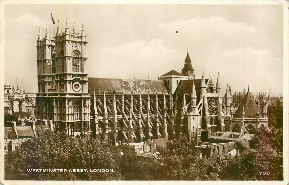Abadia de Westminster, Londres — vista panorâmica — série 738 - Frente