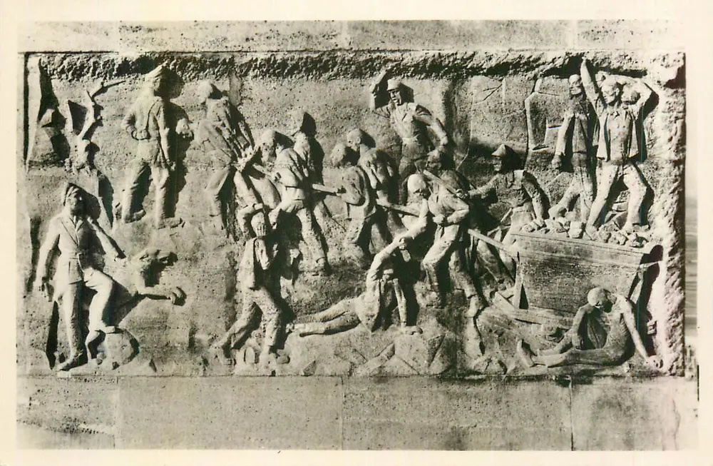 कोयला खदान का रिलीफ — कार्य के दृश्य — अज्ञात प्रकाशक, श्रृंखला संख्या अपठ्य - आगे