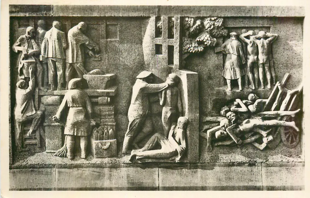 Sculptural Relief — Scene of Daily Life and Suffering — Unidentifiable Publisher - Front