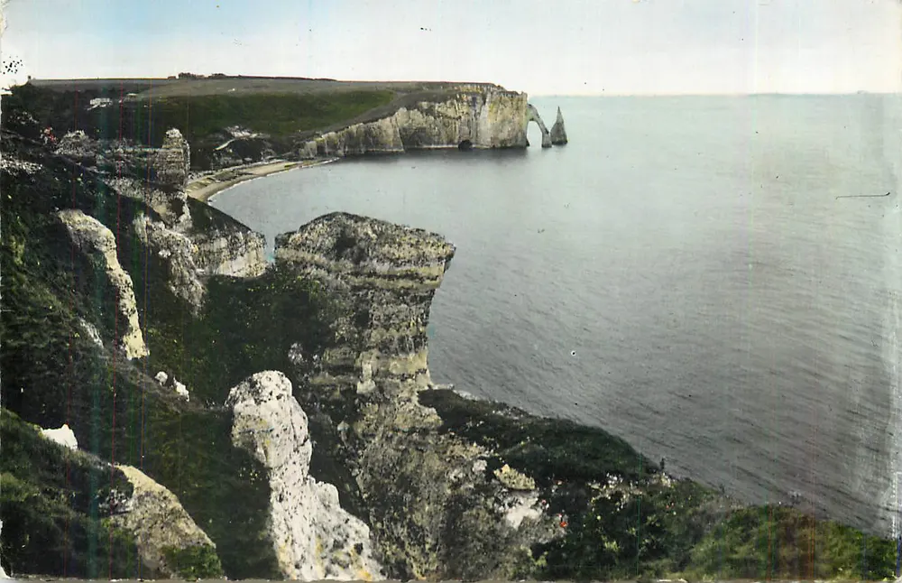 Falaise d'Étretat — Panoramablick — unbekannter Verlag - Vorderseite