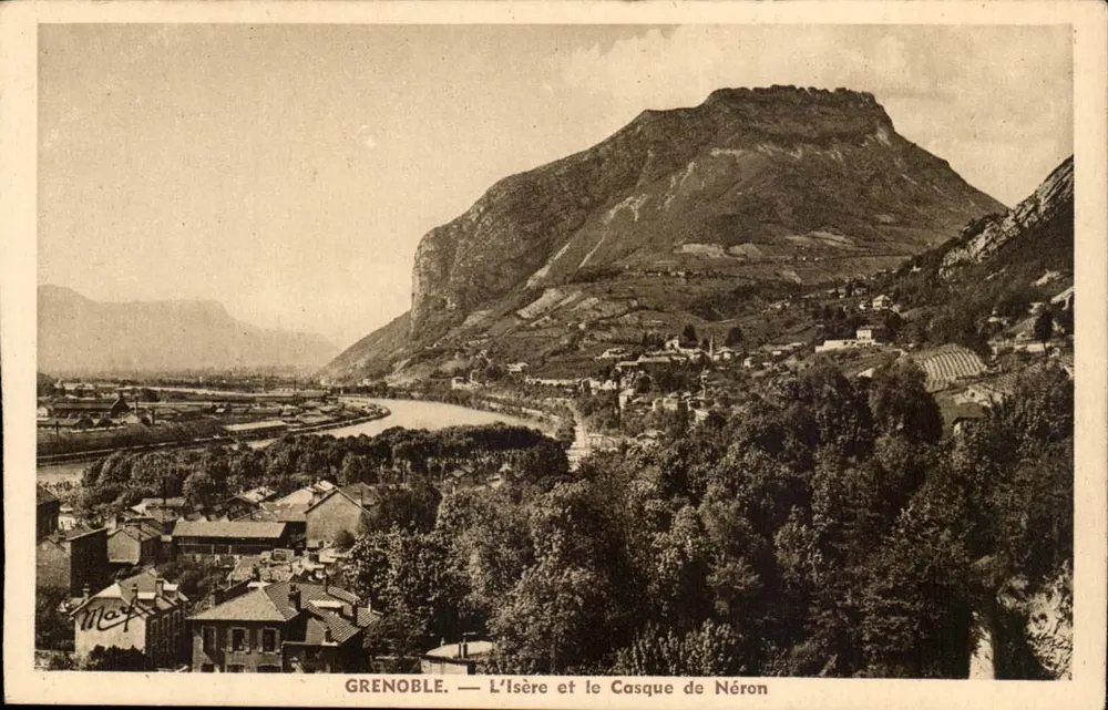 Grenoble — O rio Isère e o Casque de Néron — Martinotto frères, Grenoble - Frente