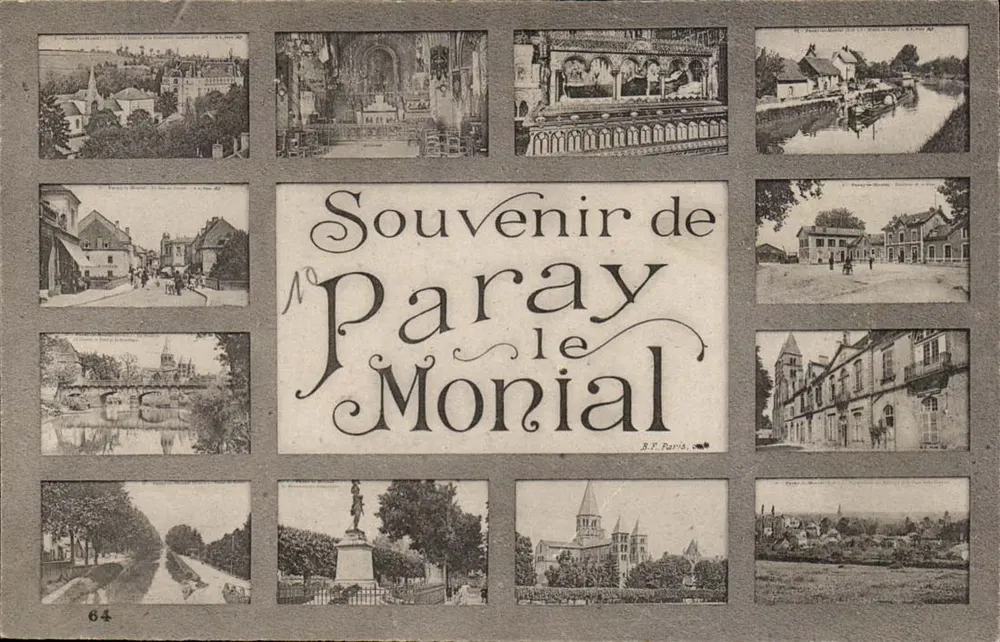 Paray-le-Monial — Lembrança de Paray-le-Monial — B.T. Paris, n° 64 - Frente