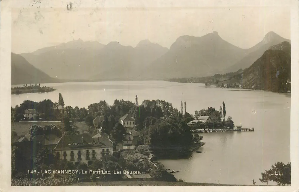 Lago de Annecy — O Pequeno Lago, Les Bauges — Hotel-l'Abbaye - Frente