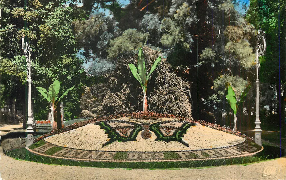 Jardim das Pirineus — Fonte decorativa com flores — Editor: C. L. B. n° 123 - Frente