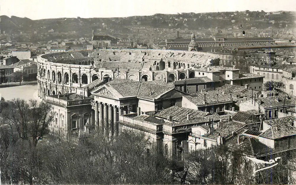 Het Romeinse theater van Arles — panoramische weergave — onbekende uitgever - Voorkant