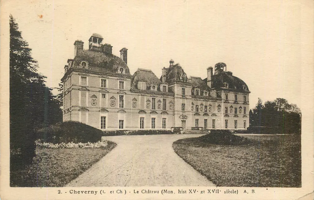 Cheverny (Loir e Cher) — O Castelo (Monumento Histórico Séculos XV e XVII) — A. B. - Frente
