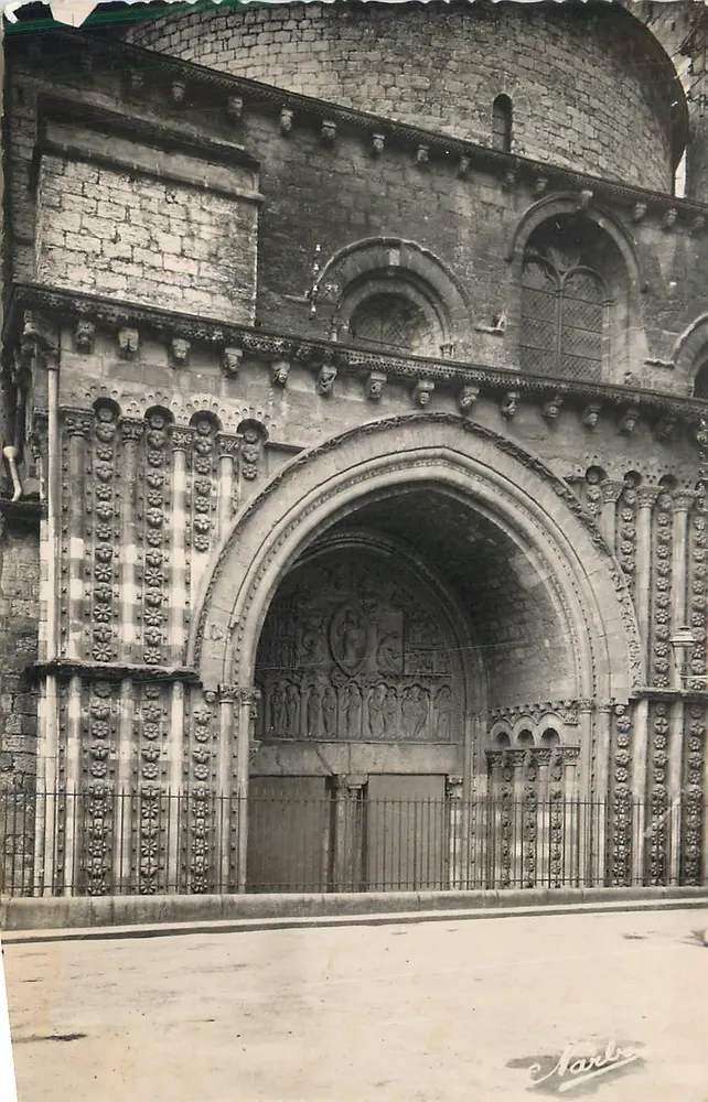 Portal de la catedral de Montpellier — vista detallada — editor desconocido - Anverso