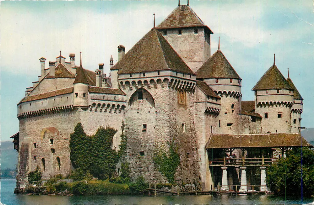 Castelo de Chillon — lago Léman — Suíça — editor não visível - Frente