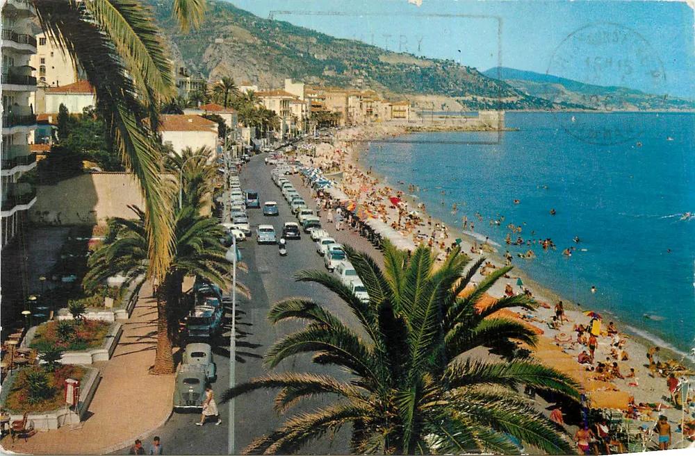 Praia de Cannes — vista panorâmica — editor desconhecido - Frente