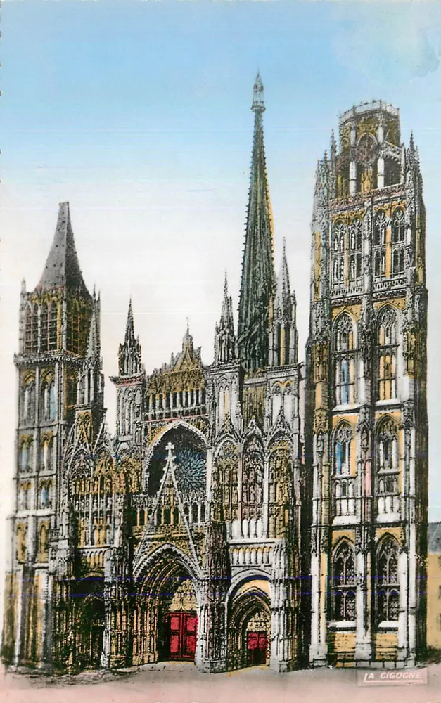 A Catedral de Rouen — vista da fachada — La Cigogne - Frente