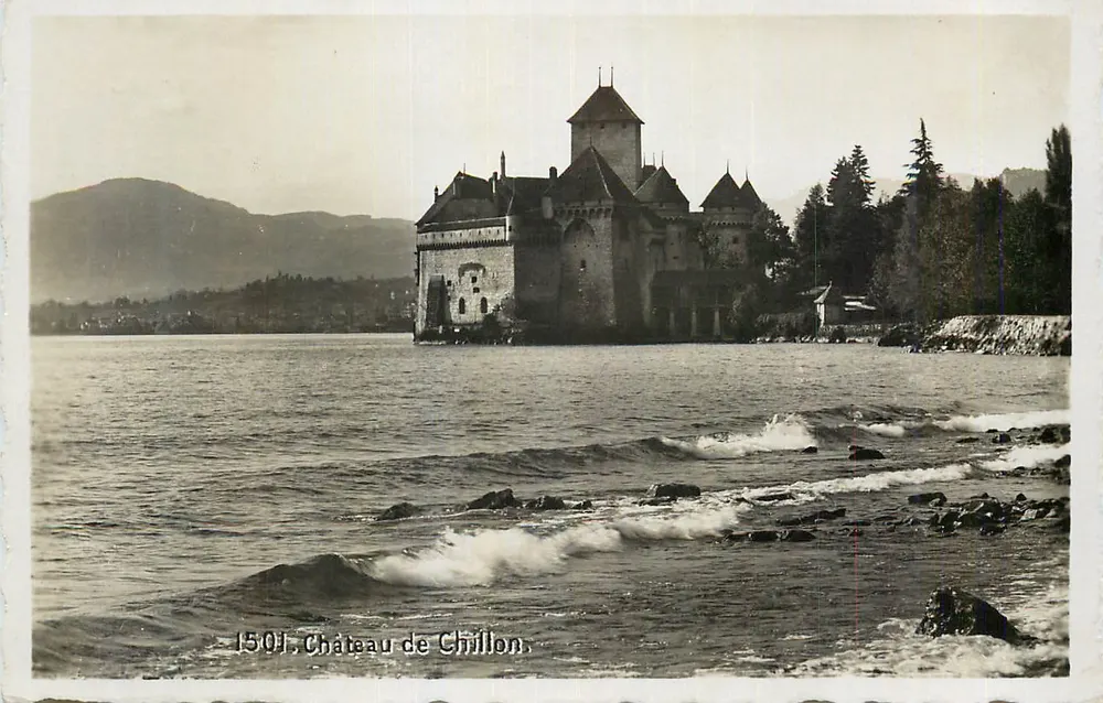 Castelo de Chillon — Lago Léman, Suíça — editor não identificado, n° de série 1501 - Frente