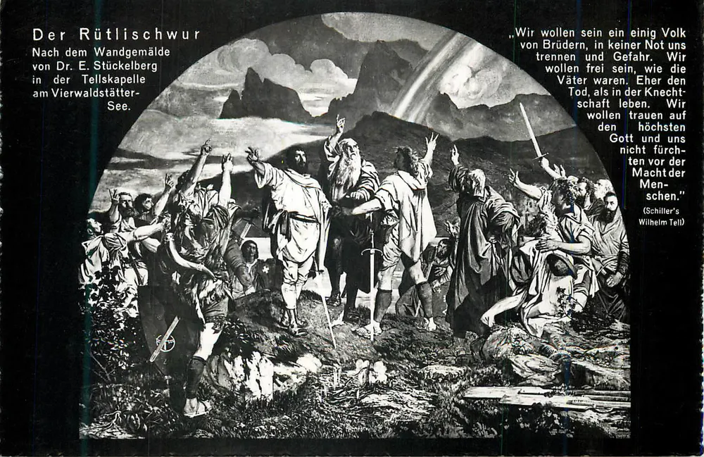 Le Serment du Rütli — après le tableau de Dr. E. Stückelberg — Vierwaldstätter See - Recto