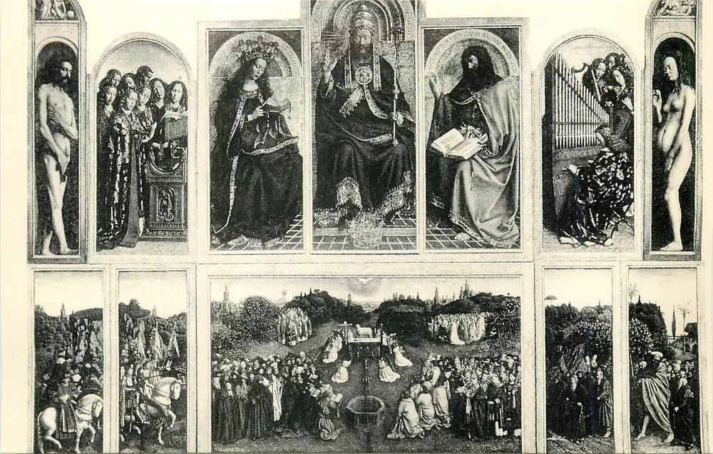 Retábulo — Cenas da Vida de Cristo e Santos — Editor não identificado, número de série não visível - Frente