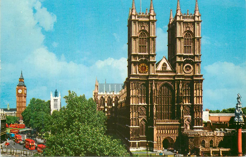 Abadia de Westminster — vista panorâmica com o Big Ben — editor não visível - Frente