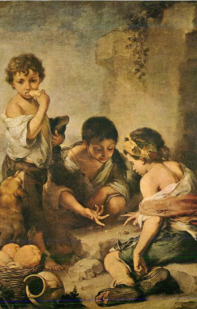बच्चे पत्थर खेलते हुए — एक जातीय दृश्य — अज्ञात एडिटर, श्रृंखला संख्या अपठ्य - आगे