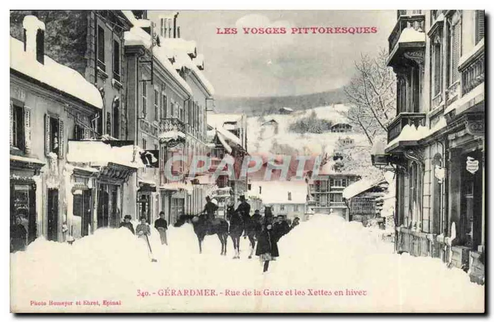 Gérardmer - Ansicht der Rue de la Gace und der Xettes im Winter — Photo Homeyer et Ehret, Epinal, n° 540 - Vorderseite