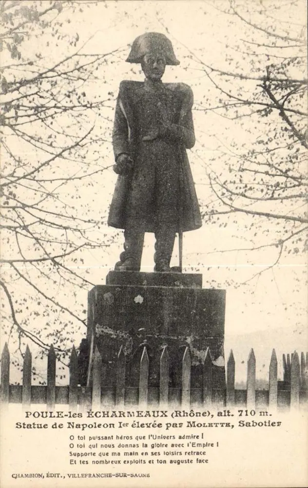 Poule-les-Écharmeaux (Rhône) — Statue von Napoleon I errichtet von Molettk, Sabotier — Chambion, Verlag, Villefranche-sur-Saône - Vorderseite