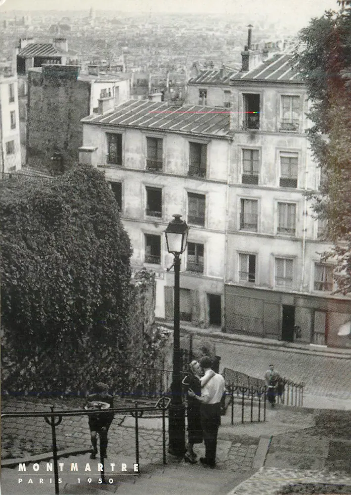 Montmartre — vista panorâmica — Paris 1950 - Frente