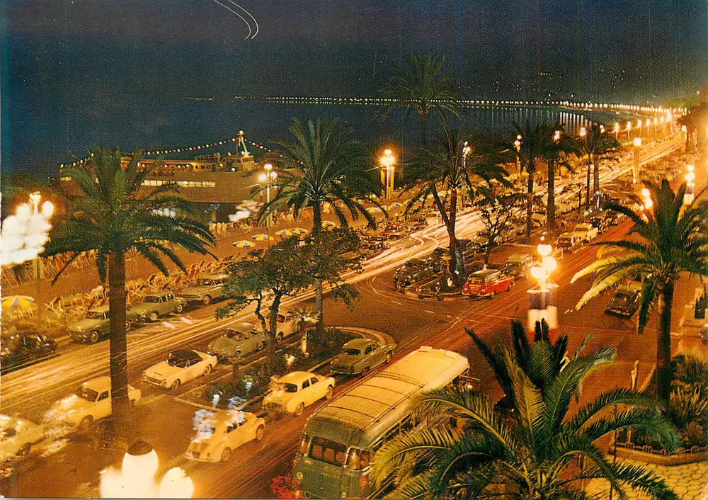 Nachtsicht der Promenade des Anglais in Nice — unbekannter Verlag, Seriennummer nicht lesbar - Vorderseite