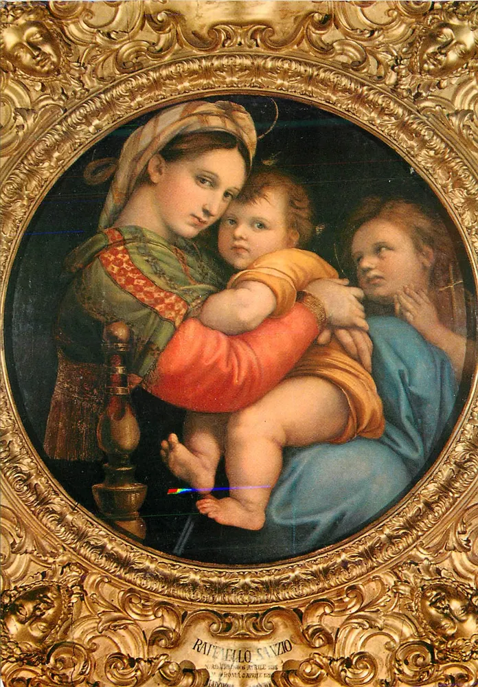 Heilige Maria mit dem Kind Jesus und der Heiligen Anna — Reproduktion — Raffaello Sanzio - Vorderseite