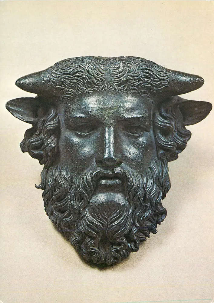 Cabeça de touro — escultura em bronze — editor não visível - Frente