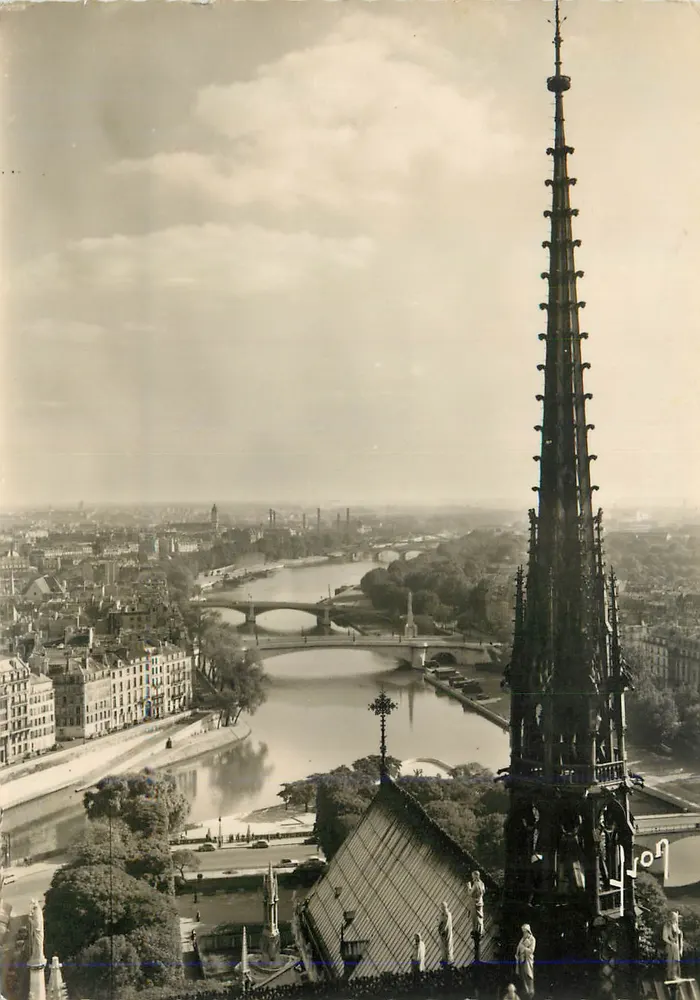 Ansicht von Lyon — Kathedrale Saint-Jean und Saône — Verlag nicht sichtbar - Vorderseite