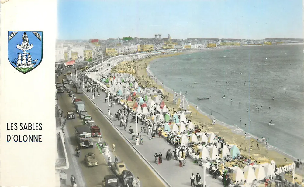 Les Sables d'Olonne — belebter Strand — Verlag Caymon - Vorderseite