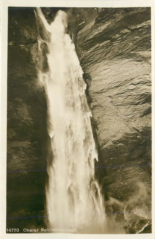Oberer Reichenbachfall — woda w kanionie skalnym — wydawca nieznany, nr 14770 - Awers