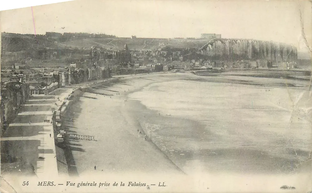Mers — Vue générale prise de la Falaises — LL, n° 54 - Recto